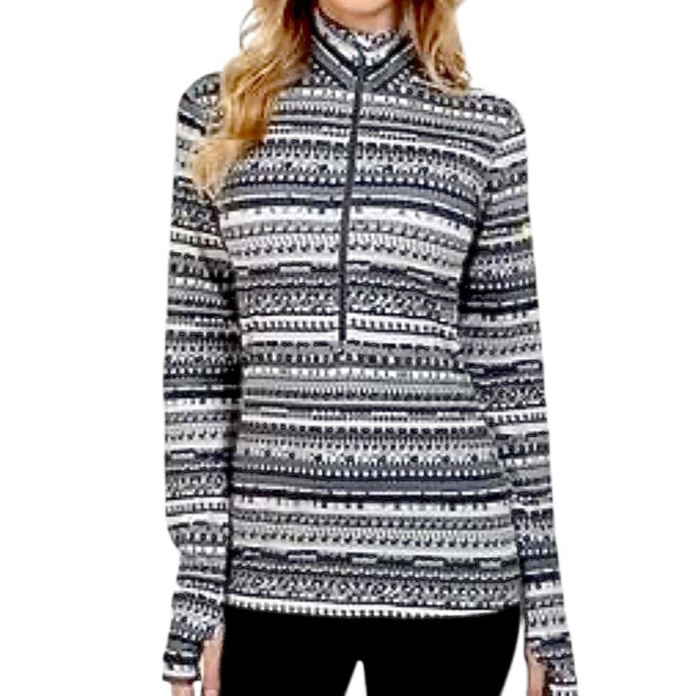 Nike Pro Half Zip Long Sleeve Training Top M Medium Aztec Pixel Thumbholes Gym